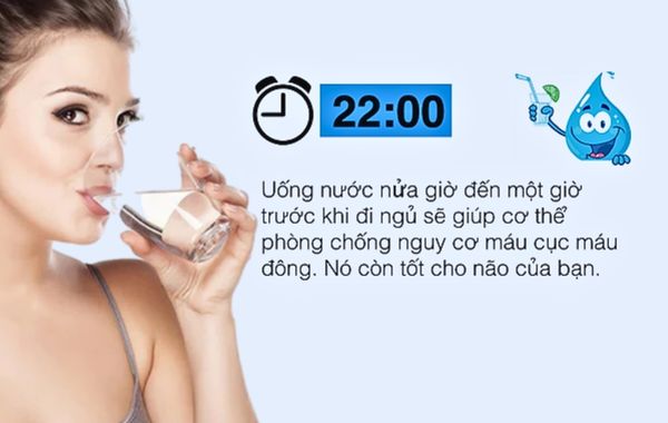 Uống nước trước khi ngủ sẽ giúp thúc đẩy quá trình lưu thông máu cho cơ thể