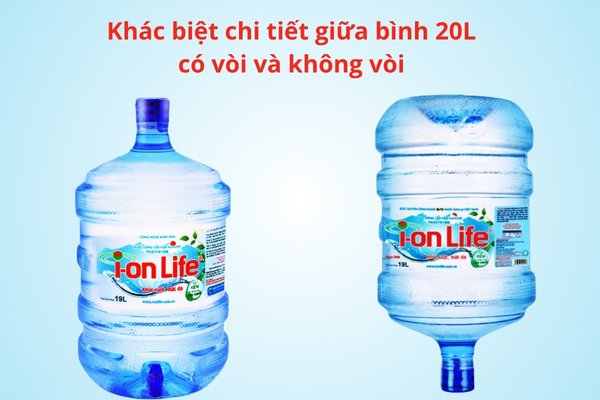 Khác biệt chi tiết giữa bình 20L có vòi và không vòi