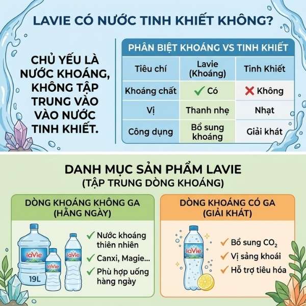 Cách phân biệt nước Lavie với nước tinh khiết 